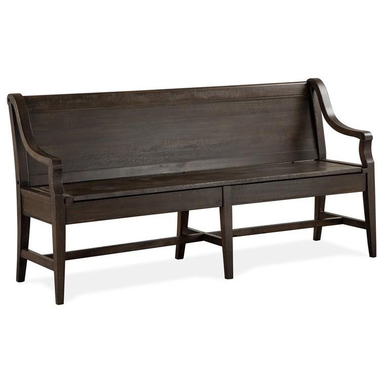 Magnussen Home Westley Falls Wood Dining Bench with Back and Hidden